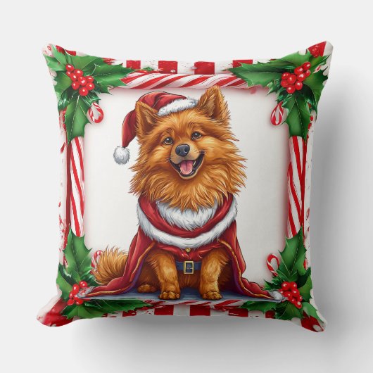 Niedlicher Weihnachtshund Kissen (Vorderseite)