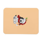 Niedlicher Weihnachtshund mit Weihnachtsmannmütze  Magnet (Horizontal)