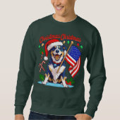 Niedlicher Weihnachtshund Sweatshirt (Vorderseite)