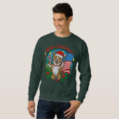Niedlicher Weihnachtshund Sweatshirt (Vorne ganz)