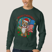 Niedlicher Weihnachtshund Sweatshirt (Vorderseite)