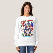 Niedlicher Weihnachtshund Sweatshirt (Vorne ganz)