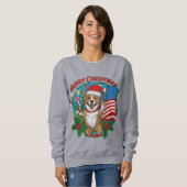 Niedlicher Weihnachtshund Sweatshirt (Vorne ganz)