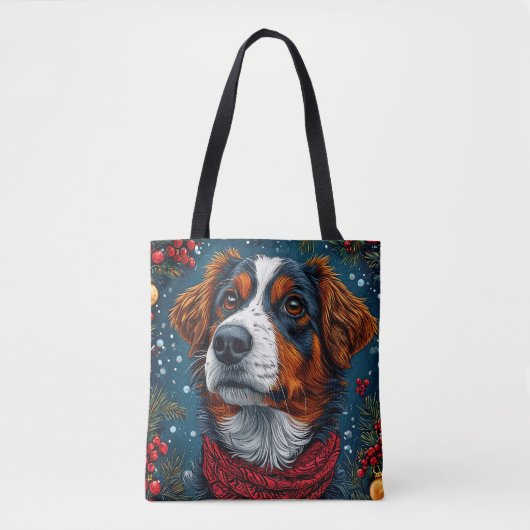 Niedlicher Weihnachtshund Tasche (Vorderseite)