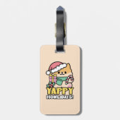 Niedlicher Weihnachtshund - Yappy Howlidays Gepäckanhänger (Rückseite vertikal)
