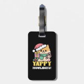 Niedlicher Weihnachtshund - Yappy Howlidays Gepäckanhänger (Rückseite vertikal)