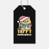 Niedlicher Weihnachtshund - Yappy Howlidays Geschenkanhänger (Vorderseite)