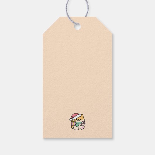 Niedlicher Weihnachtshund - Yappy Howlidays Geschenkanhänger (Rückseite)