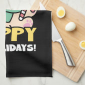 Niedlicher Weihnachtshund - Yappy Howlidays Geschirrtuch (Viertel Falte)