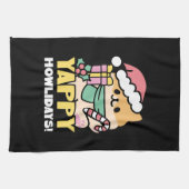 Niedlicher Weihnachtshund - Yappy Howlidays Geschirrtuch (Horizontal)