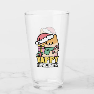 Niedlicher Weihnachtshund - Yappy Howlidays Glas
