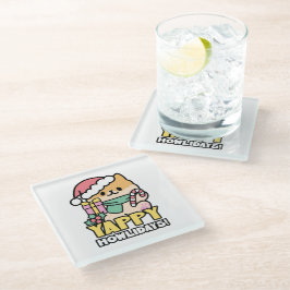 Niedlicher Weihnachtshund - Yappy Howlidays Glasuntersetzer