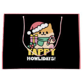 Niedlicher Weihnachtshund - Yappy Howlidays Große Geschenktüte (Vorderseite)
