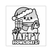 Niedlicher Weihnachtshund - Yappy Howlidays Gummistempel (Prägung)