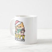 Niedlicher Weihnachtshund - Yappy Howlidays Kaffeetasse (Vorderseite Links)
