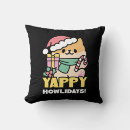 Niedlicher Weihnachtshund - Yappy Howlidays Kissen