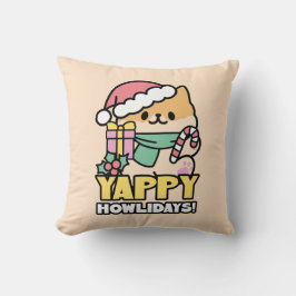 Niedlicher Weihnachtshund - Yappy Howlidays Kissen