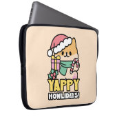 Niedlicher Weihnachtshund - Yappy Howlidays Laptopschutzhülle (Vorne Rechts)