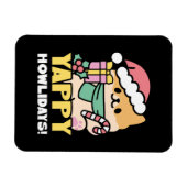 Niedlicher Weihnachtshund - Yappy Howlidays Magnet (Horizontal)