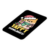 Niedlicher Weihnachtshund - Yappy Howlidays Magnet (Linke Seite)