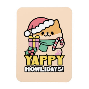 Niedlicher Weihnachtshund - Yappy Howlidays Magnet