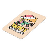 Niedlicher Weihnachtshund - Yappy Howlidays Magnet (Linke Seite)
