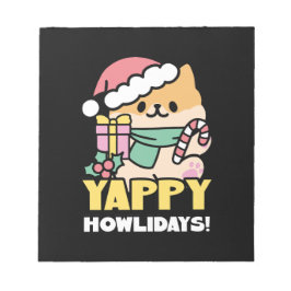 Niedlicher Weihnachtshund - Yappy Howlidays Notizblock