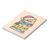 Niedlicher Weihnachtshund - Yappy Howlidays Notizblock (Rotiert)