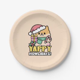 Niedlicher Weihnachtshund - Yappy Howlidays Pappteller