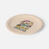 Niedlicher Weihnachtshund - Yappy Howlidays Pappteller (Schrägansicht)