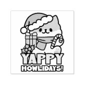 Niedlicher Weihnachtshund - Yappy Howlidays Permastempel (Design)