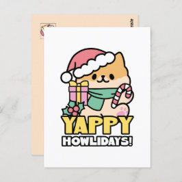 Niedlicher Weihnachtshund - Yappy Howlidays Postkarte