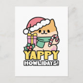 Niedlicher Weihnachtshund - Yappy Howlidays Postkarte (Vorderseite)