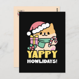 Niedlicher Weihnachtshund - Yappy Howlidays Postkarte