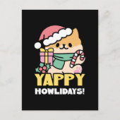 Niedlicher Weihnachtshund - Yappy Howlidays Postkarte (Vorderseite)