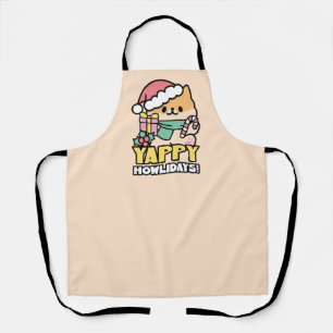 Niedlicher Weihnachtshund - Yappy Howlidays Schürze