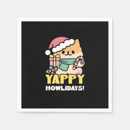 Niedlicher Weihnachtshund - Yappy Howlidays Serviette