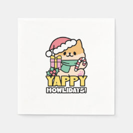 Niedlicher Weihnachtshund - Yappy Howlidays Serviette