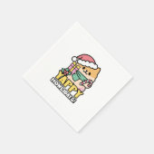 Niedlicher Weihnachtshund - Yappy Howlidays Serviette (Ecke)