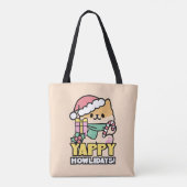 Niedlicher Weihnachtshund - Yappy Howlidays Tasche (Rückseite)