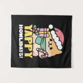 Niedlicher Weihnachtshund - Yappy Howlidays Wandteppich (Vorderseite (Horizontal))