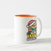 Niedlicher Weihnachtshund - Yappy Howlidays Zweifarbige Tasse (VorderseiteRechts)