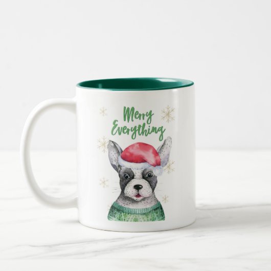 Niedlicher Weihnachtshund zwei Tasse (Links)
