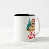 Niedlicher Weihnachtshund Zweifarbige Tasse (VorderseiteRechts)