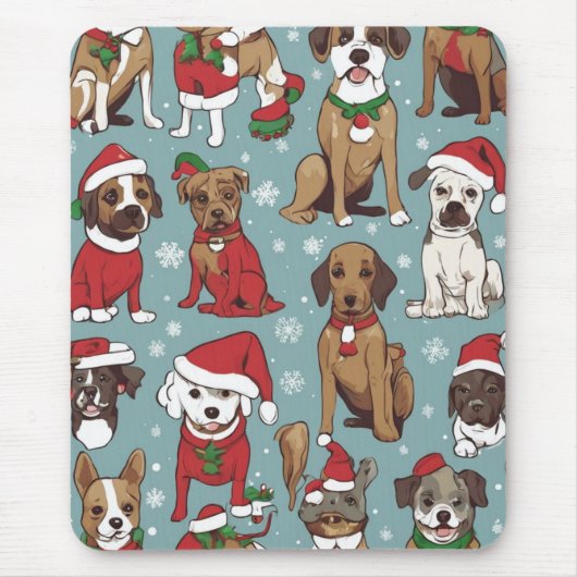 Niedlicher Weihnachtshundverlauf Mousepad (Vorne)