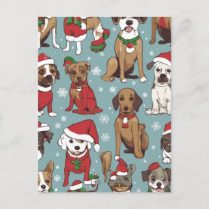 Niedlicher Weihnachtshundverlauf Postkarte