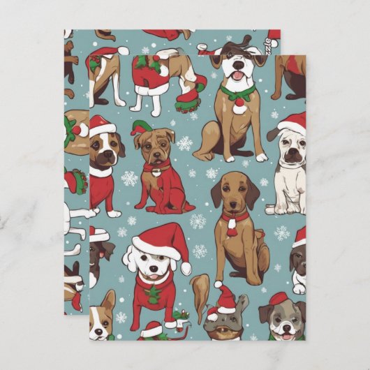 Niedlicher Weihnachtshundverlauf Postkarte (Vorne/Hinten)