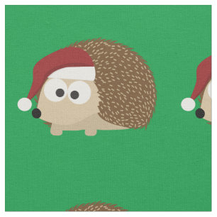 Niedlicher WeihnachtsIgel mit einer Weihnachtsmann Stoff