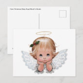Niedlicher Weihnachtsjunge Angel in den Händen Postkarte (Vorne/Hinten)