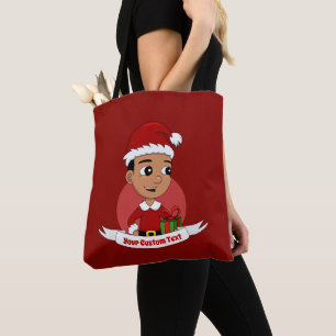 Niedlicher Weihnachtsjunge Cartoon Tote Tasche